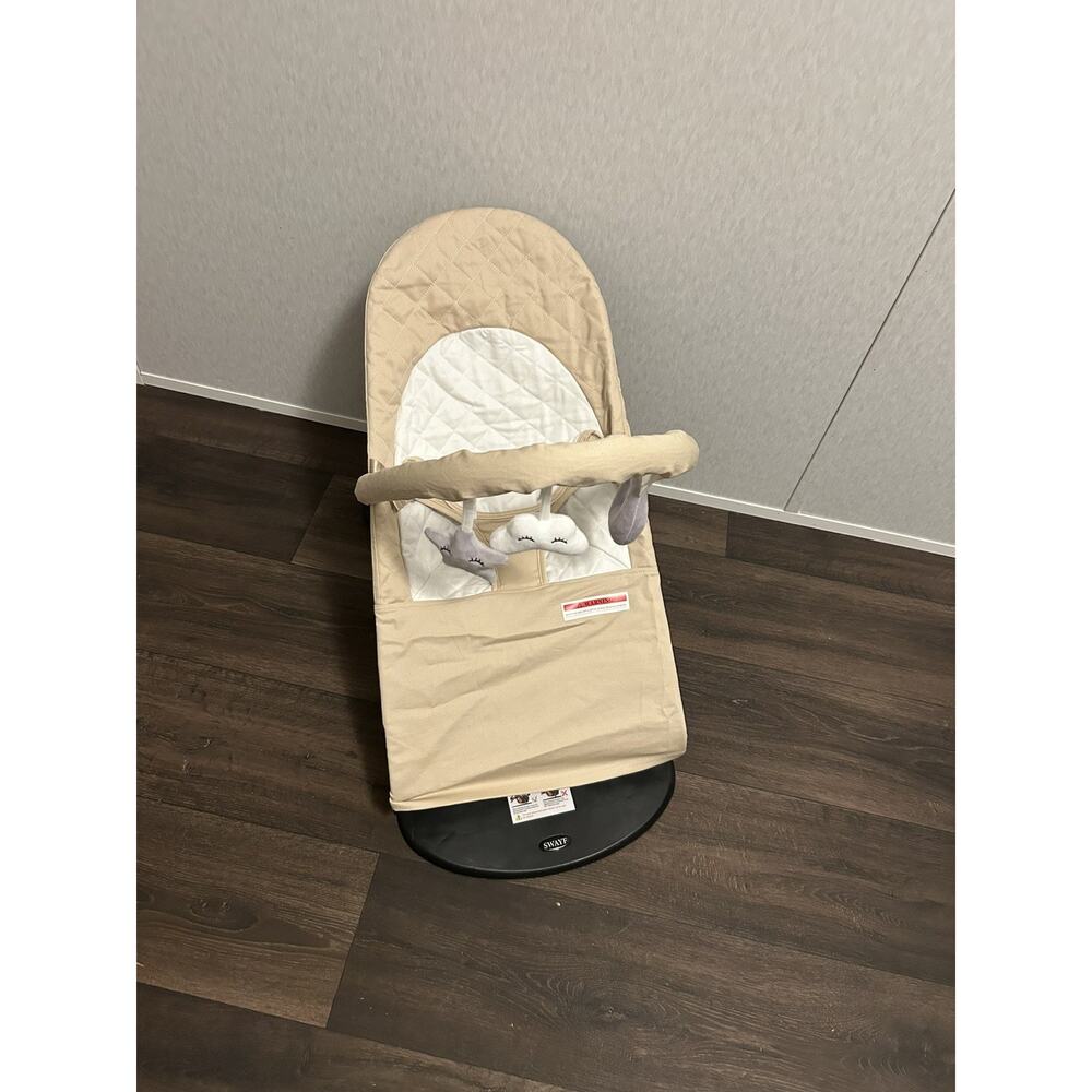 SWAYF Baby Bouncer 0–18 Months 7.7–33 lbs Cotton Seat Beige CPC Certified - Picture 7 of 8